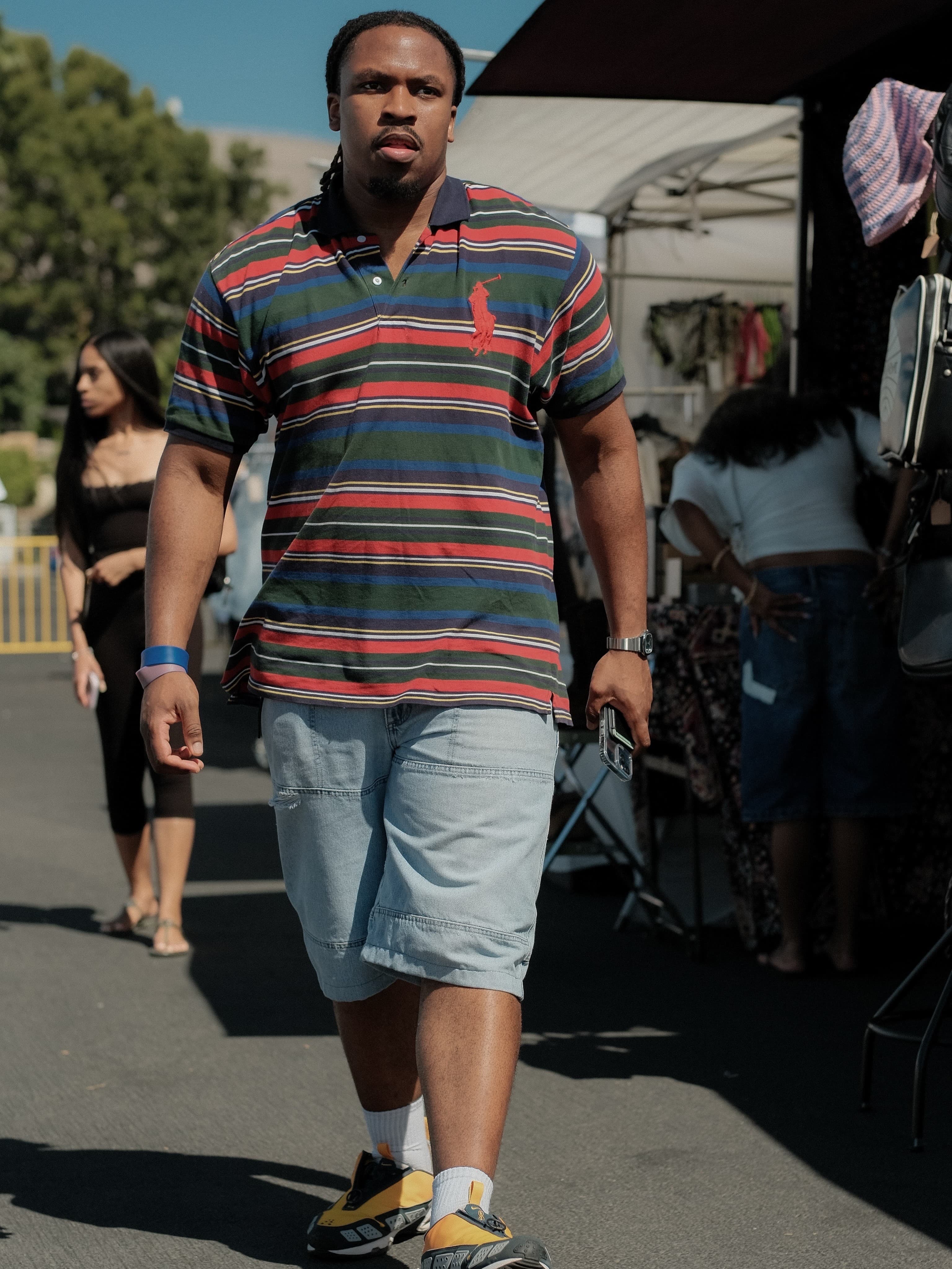 Rugby Stripes, Denim Shorts