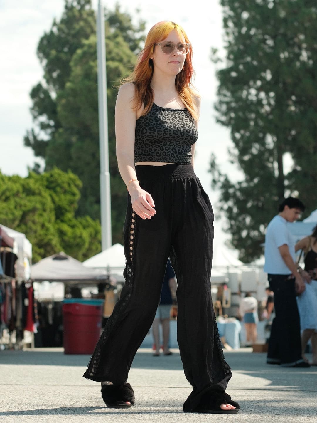 Fitted Graphic Top and Loose Pants