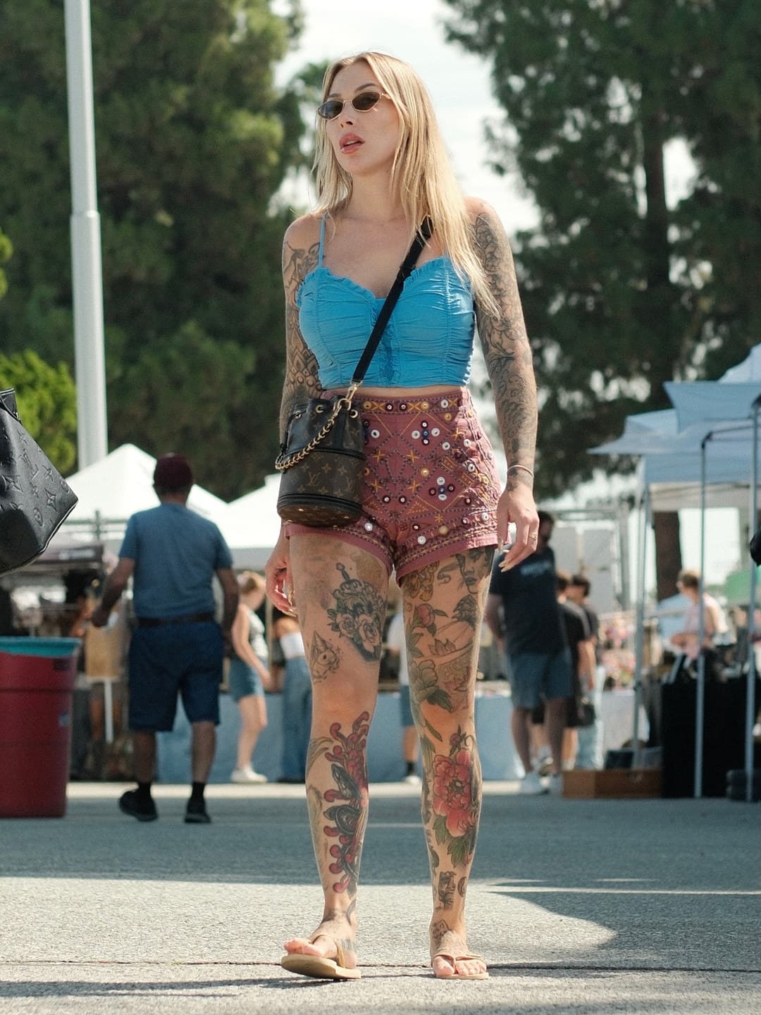 Fitted Ruched Top and High-waisted Shorts