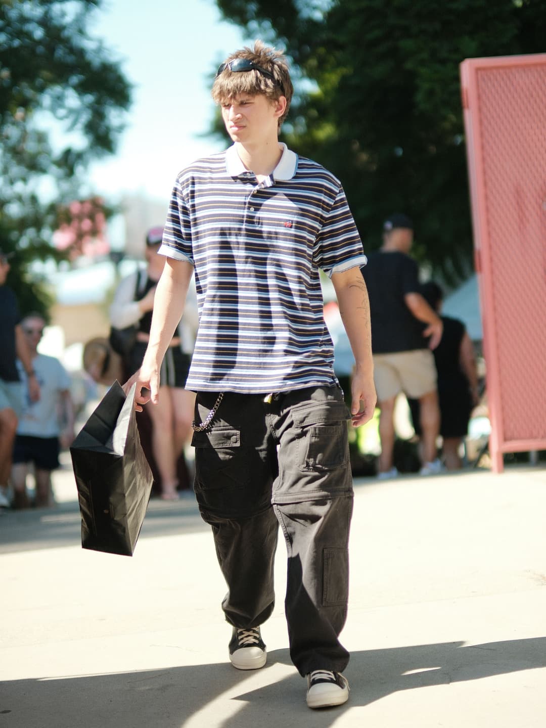 Fitted Short-sleeve Top and Loose Bottoms